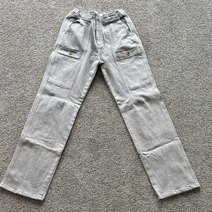 KanCan Light Gray Cargo Pants with Patch Pockets